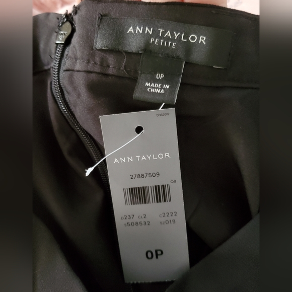 Ann Taylor NWT Pleated Black/Tan skirt, size 0P - Picture 6 of 7